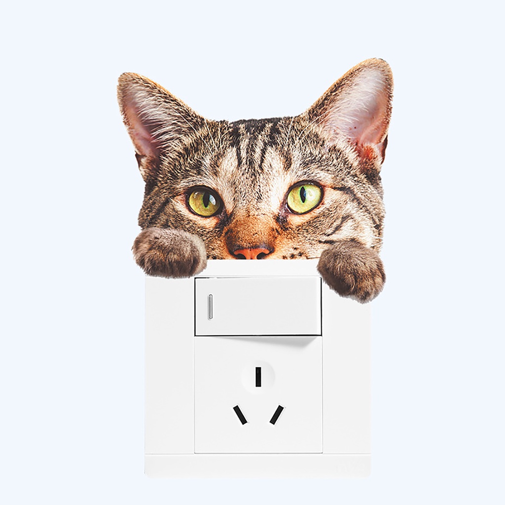 Set 5 Miếng Dán Trang Trí Công Tắc Điện Hình Thú Cưng Hoạt Hình Sáng Tạo DIY