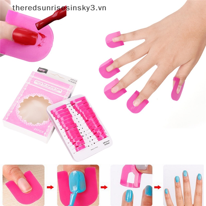 Bộ 26 Miếng Bọc Bảo Vệ Móng Tay Nghệ Thuật Thời Trang