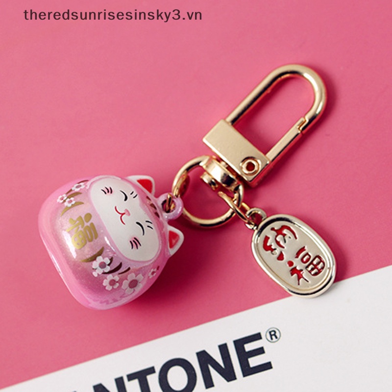 # # Móc Khóa Hình Mèo May Mắn Nhật Bản Thời Trang Có Chuông Nước Trang Trí Túi Xách / Xe Hơi