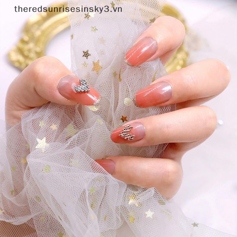 Set 10 Hạt Cườm Hợp Kim 3D Lấp Lánh Trang Trí Móng Nghệ Thuật DIY Thời Trang