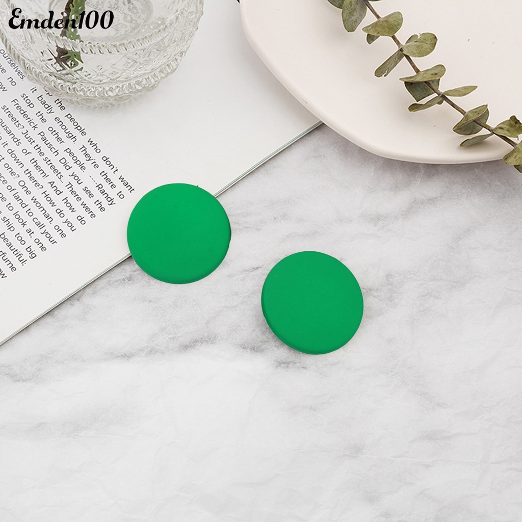 1 Đôi Bông Tai Tròn Lớn Màu Kẹo Thời Trang Nữ Tính