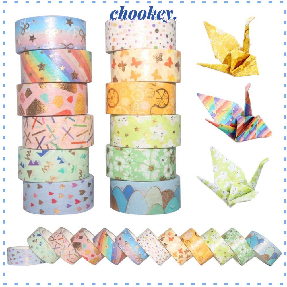 CHOOKEY Bộ 12 Cuộn Băng Keo Dán Trang Trí Họa Tiết Dễ Thương Thời Trang