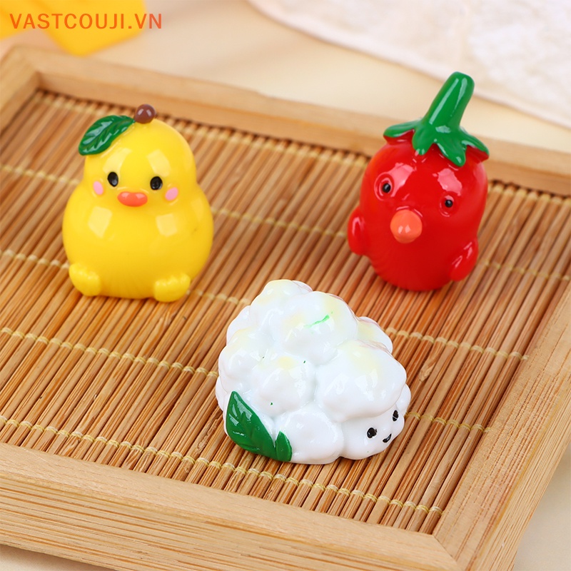Bộ 2 Phụ Kiện Trang Trí Bằng Nhựa Hình Rau Củ Quả diy