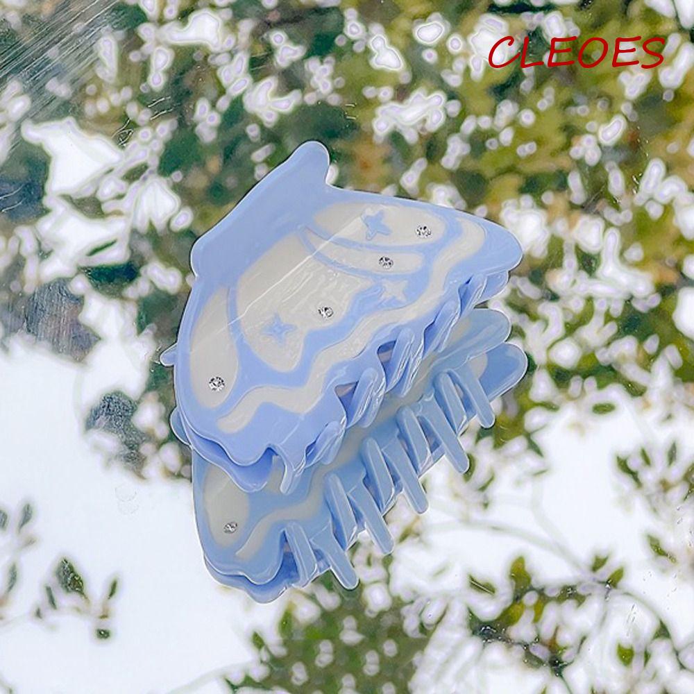 CLEOES Kẹp Tóc Hình Bướm Màu Cầu Vồng Thanh Lịch Cho Nữ