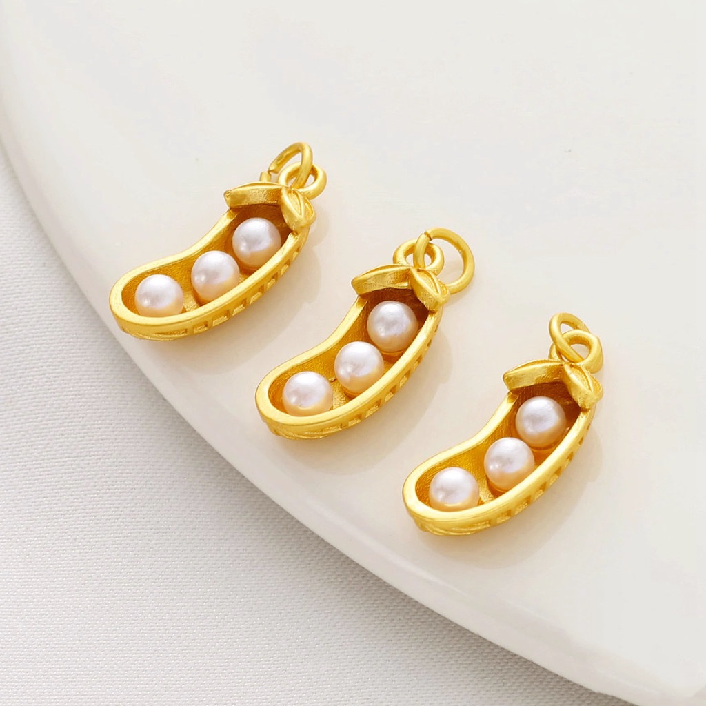 Mặt Dây Chuyền Hình Hạt Đậu Phộng Bằng Vỏ Sò Màu Vàng Kim Phong Cách Cổ Điển Độc Đáo diy