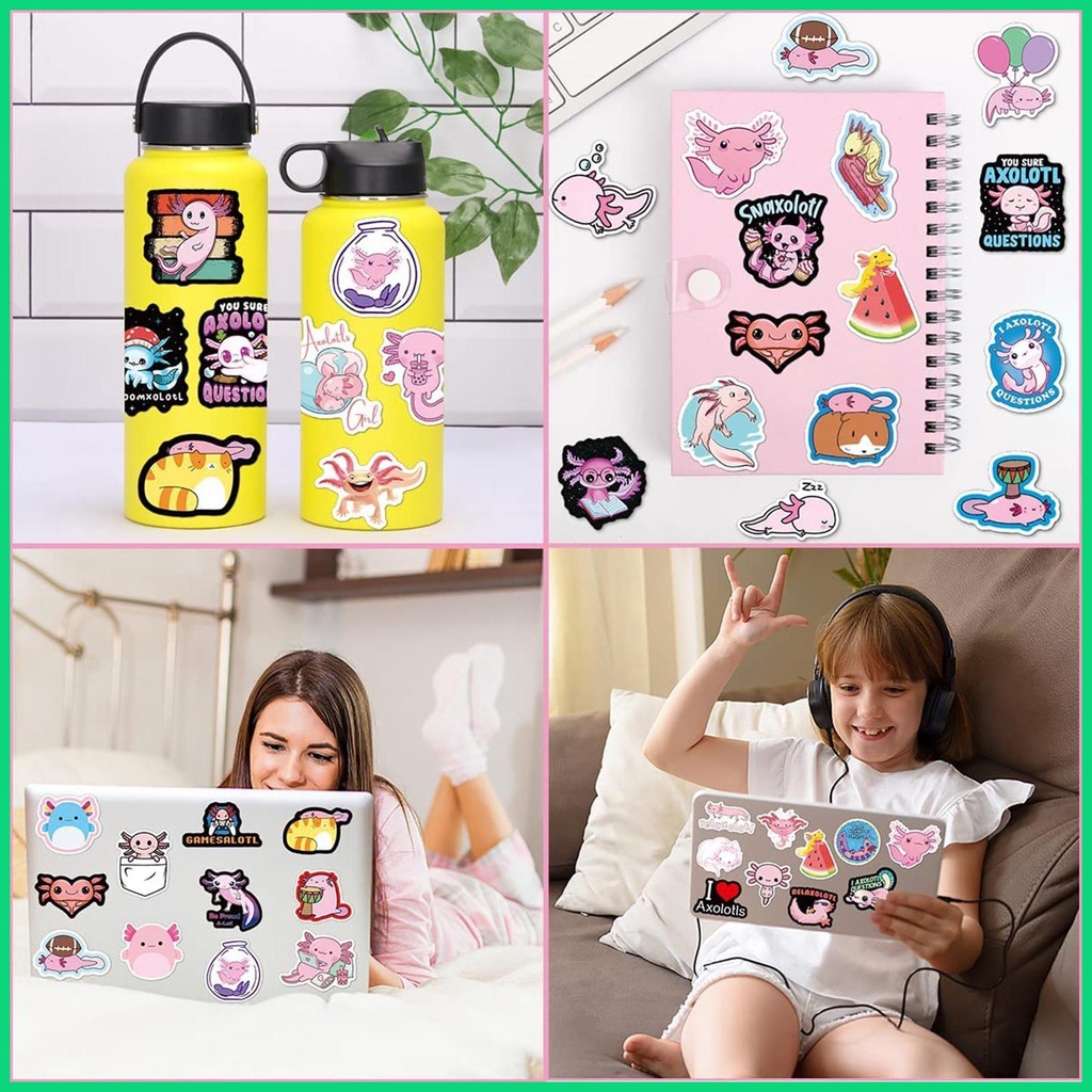 Bộ 50 Miếng Dán Bình Nước Bằng Chất Liệu Vinyl Dễ Thương Xinh Xắn