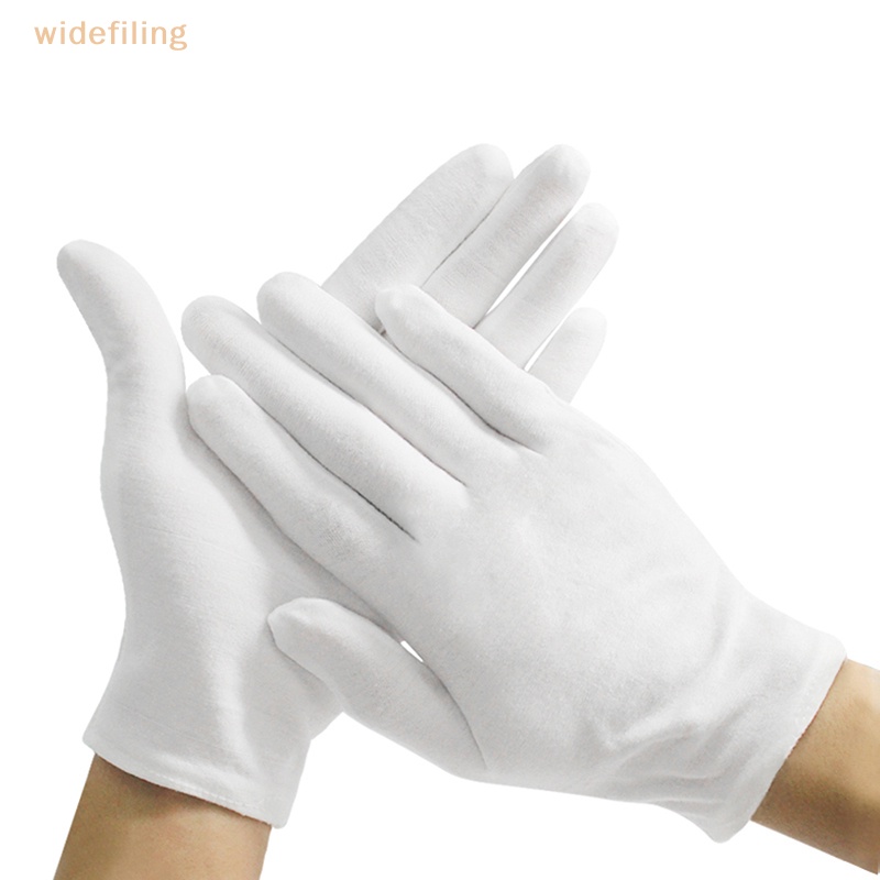 1 Đôi Găng Tay Cotton Màu Trắng Thấm Hút Mồ Hôi Dành Cho Nam Nữ