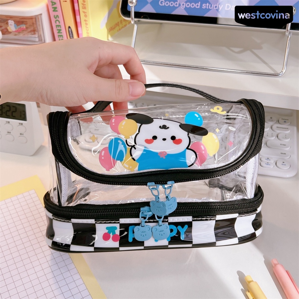 [WSTN] [WSTN]✎Túi Đựng Bút Bằng PVC Trong Suốt Chống Bụi Sức Chứa Lớn Họa Tiết Hoạt Hình Cho Học Sinh