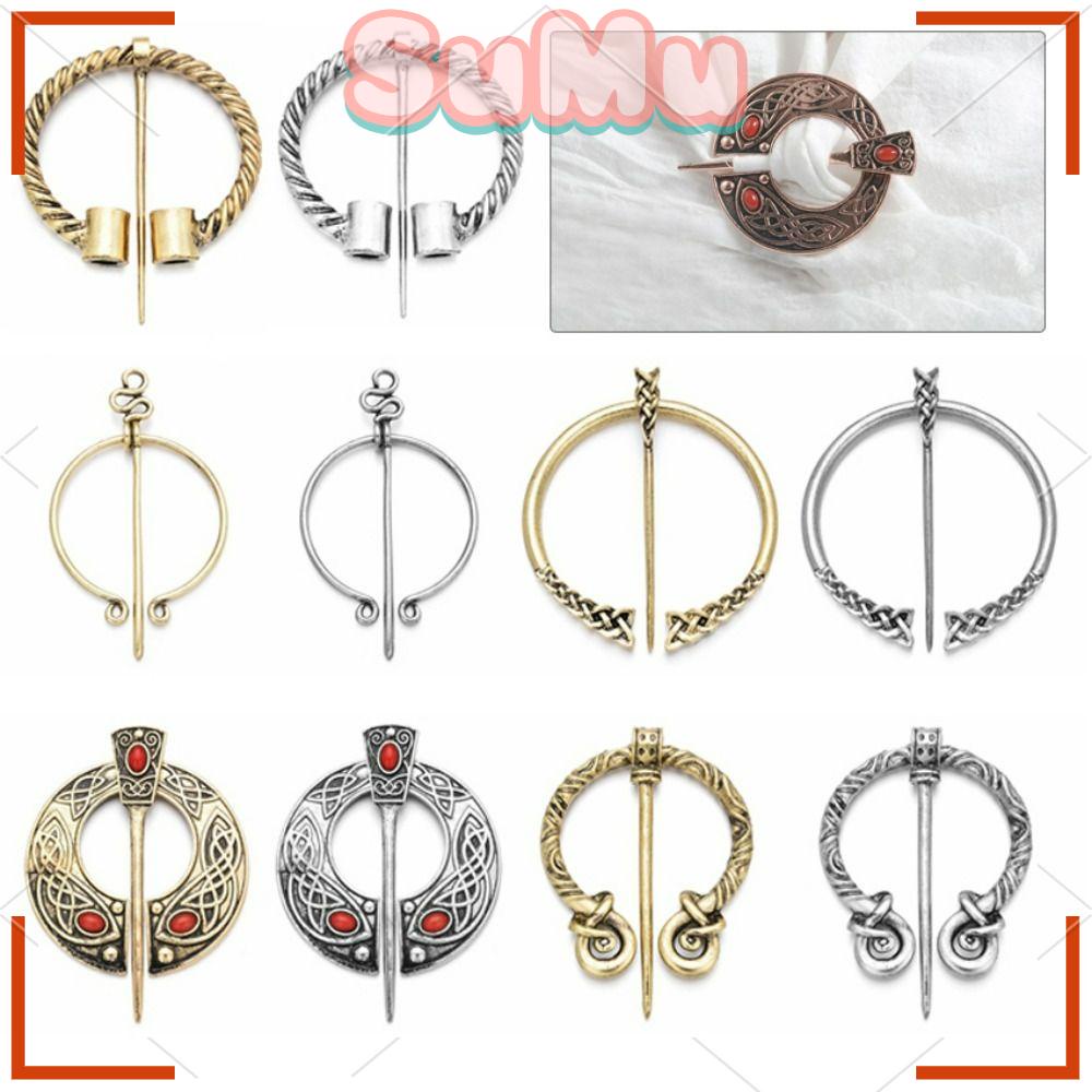 SUMU Ghim Cài Áo Bằng Hợp Kim Màu Bạc / Vàng Phong Cách Viking Thời Trang Cho Nam Và Nữ