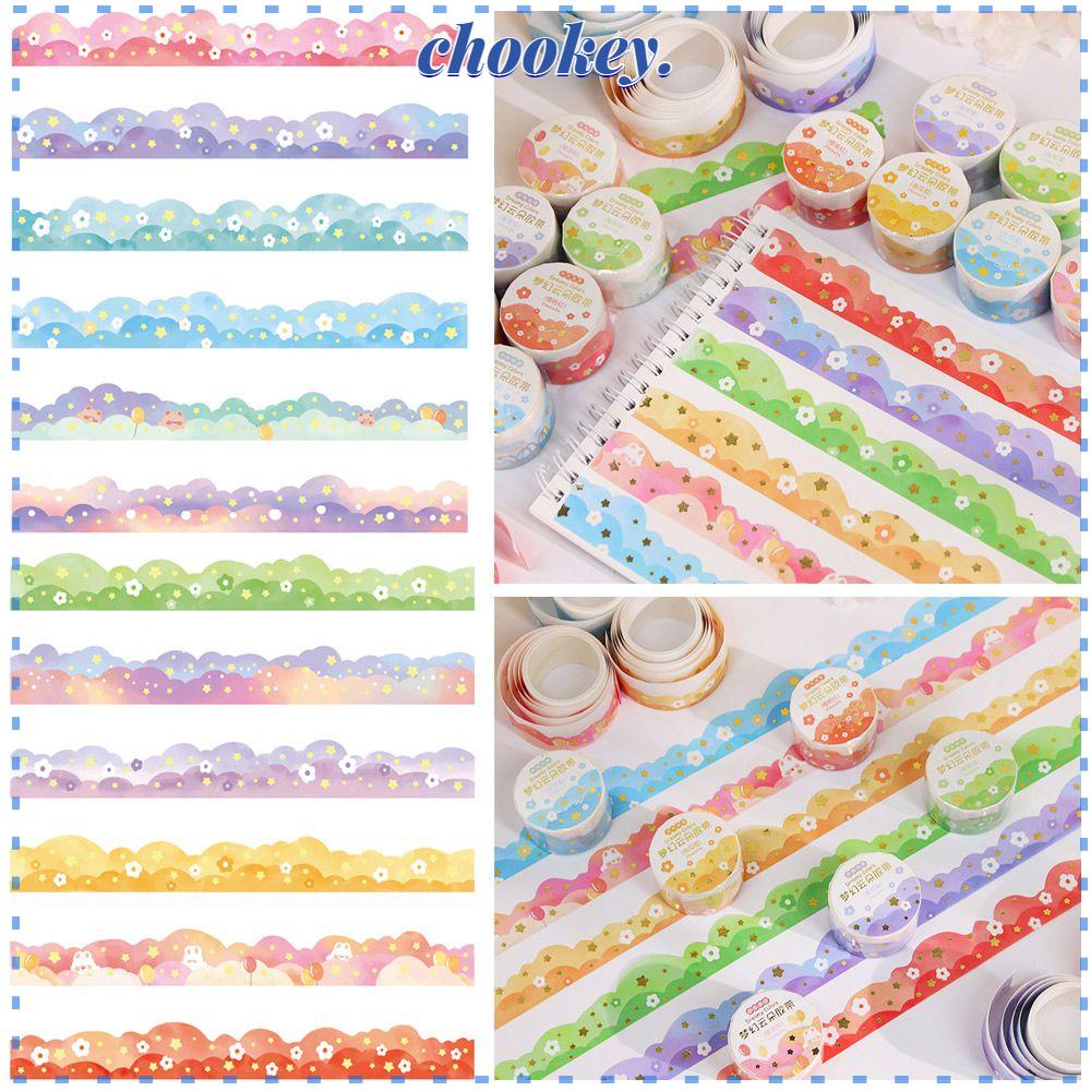CHOOKEY Bộ 5 Cuộn Băng Keo Dán Trang Trí Sổ Tay DIY