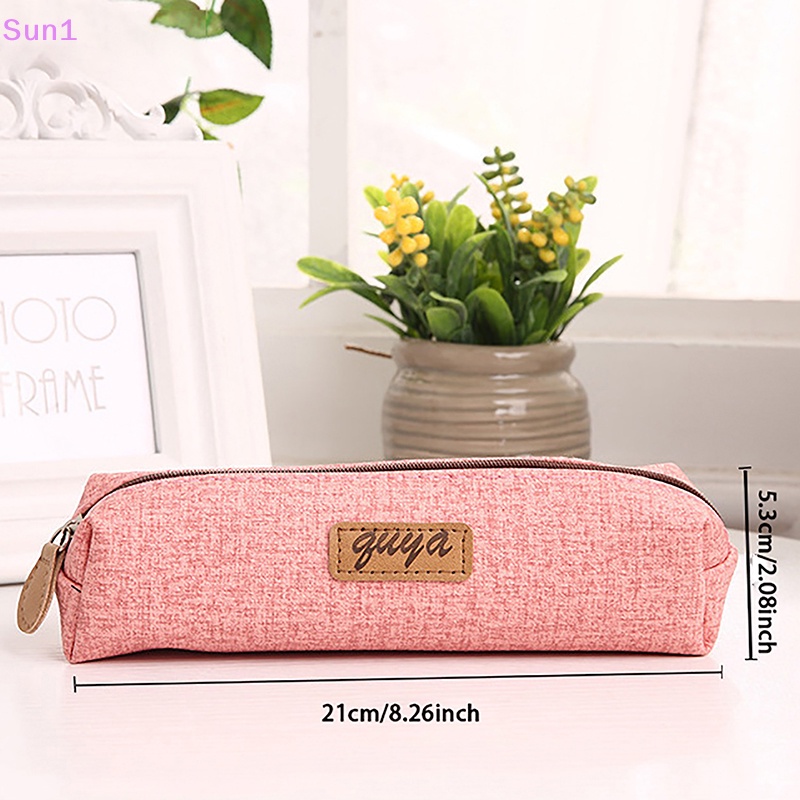 Sun1 &gt; Túi Đựng Bút Chì Trang Điểm Một Tầng Sức Chứa Lớn Nhỏ Gọn Chống Nước Tốt Dành Cho Học Sinh