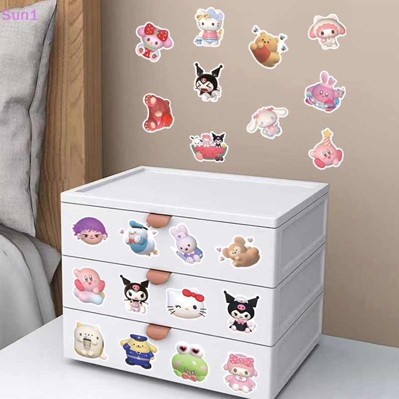 Set 60 / 120 Sticker 3D Hình Nhân Vật Hoạt Hình Kuromi My Melody Dễ Thương Chống Nước