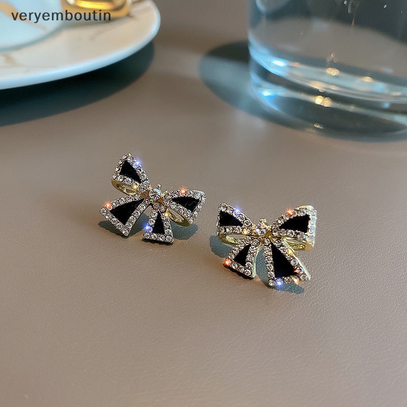 Bông Tai Hình Nơ Đính Đá Thời Trang Mới Cho Nữ