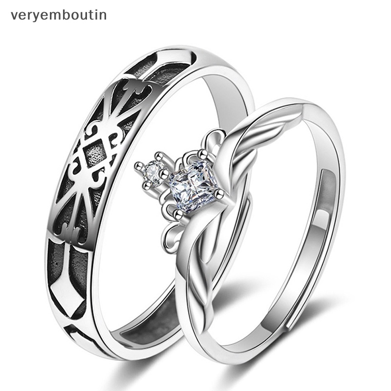 1 Nhẫn Cặp Màu Bạc Có Thể Điều Chỉnh Kích Thước