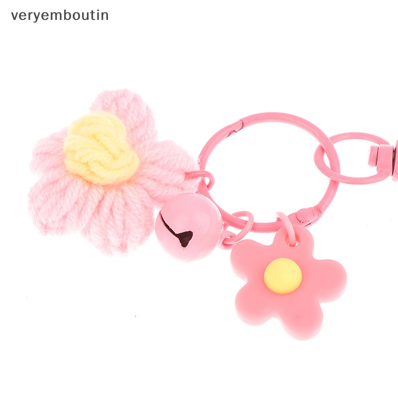 1 Móc Khóa Hình Bông Hoa Bằng Len Dễ Thương