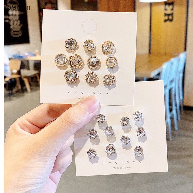 Set 10 Ghim Cài Áo Hình Tròn Đính Ngọc Trai Dễ Thương