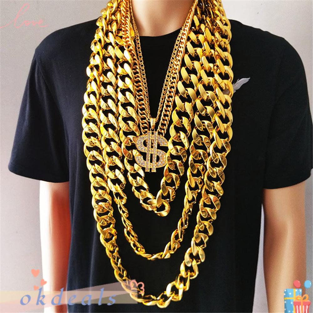 OKDEALS Vòng cổ Bản Lớn Phong Cách Hip Hop Unisex