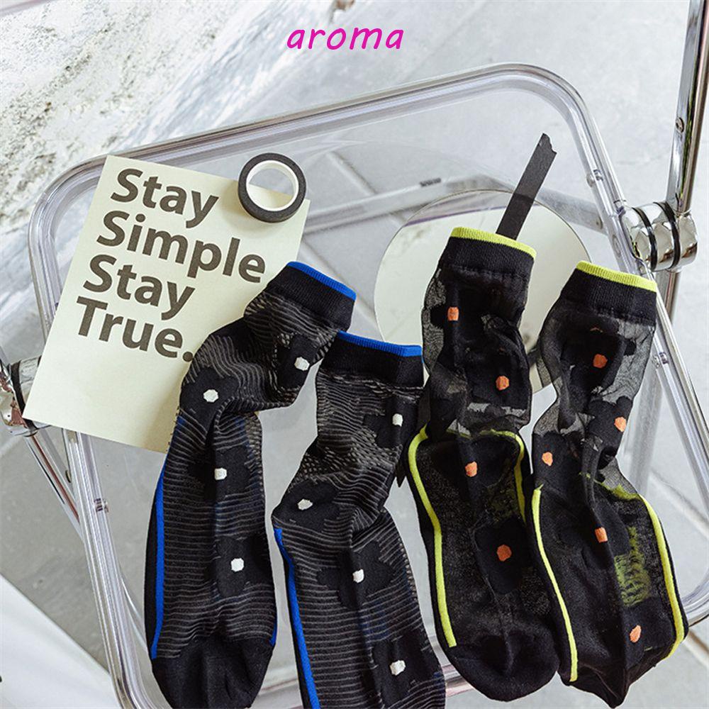 AROMA Vớ Cotton Lụa Thủy Tinh Trong Suốt Đơn Giản Sáng Tạo Hợp Thời Trang Cho Nữ