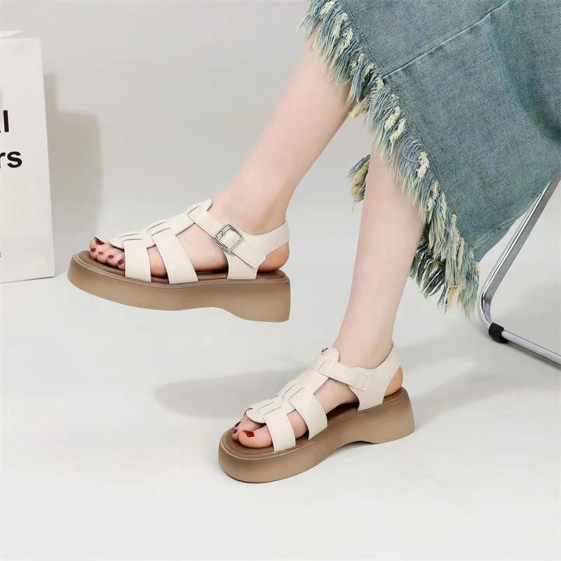 Giày Sandal Đế Mềm Thoáng Khí Thời Trang Mùa Hè 2023 Phong Cách Retro Cho Nữ
