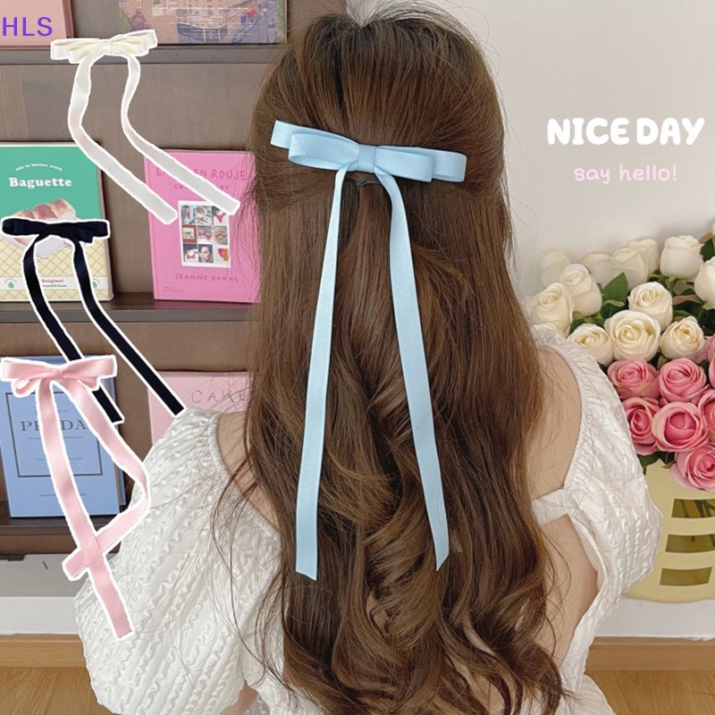 Kẹp Tóc Nơ Tua Rua Dài Màu Kẹo Ngọt Ngào Cho Nữ