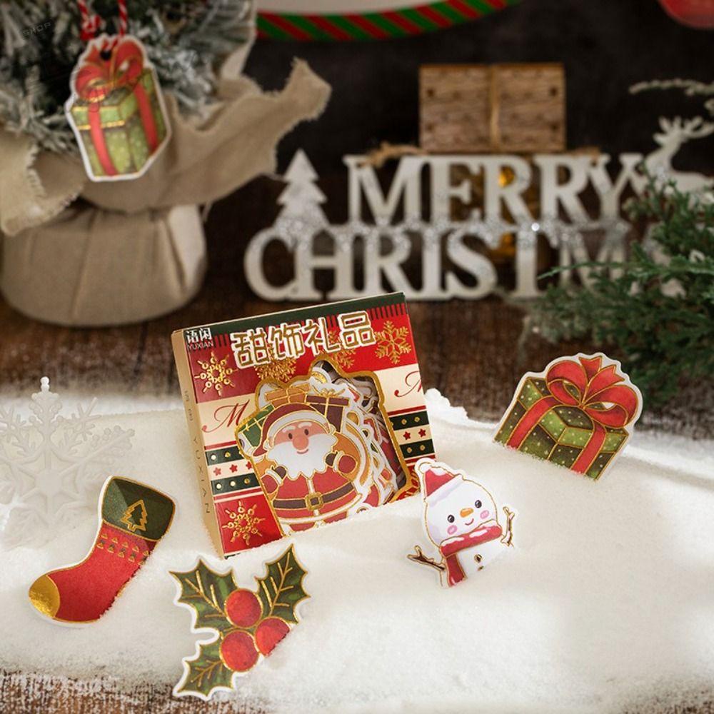 AUGUSTINA Nhãn Dán Trang Trí Giáng Sinh Tự Làm Tiện Lợi