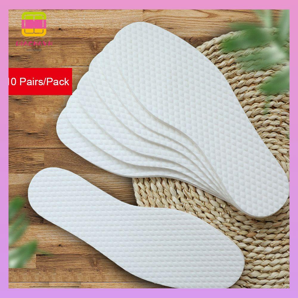 DIACHAVN Set 10 Cặp Đế Lót Giày Mềm Mại Thoáng Khí Dùng Một Lần Cho Nam Và Nữ