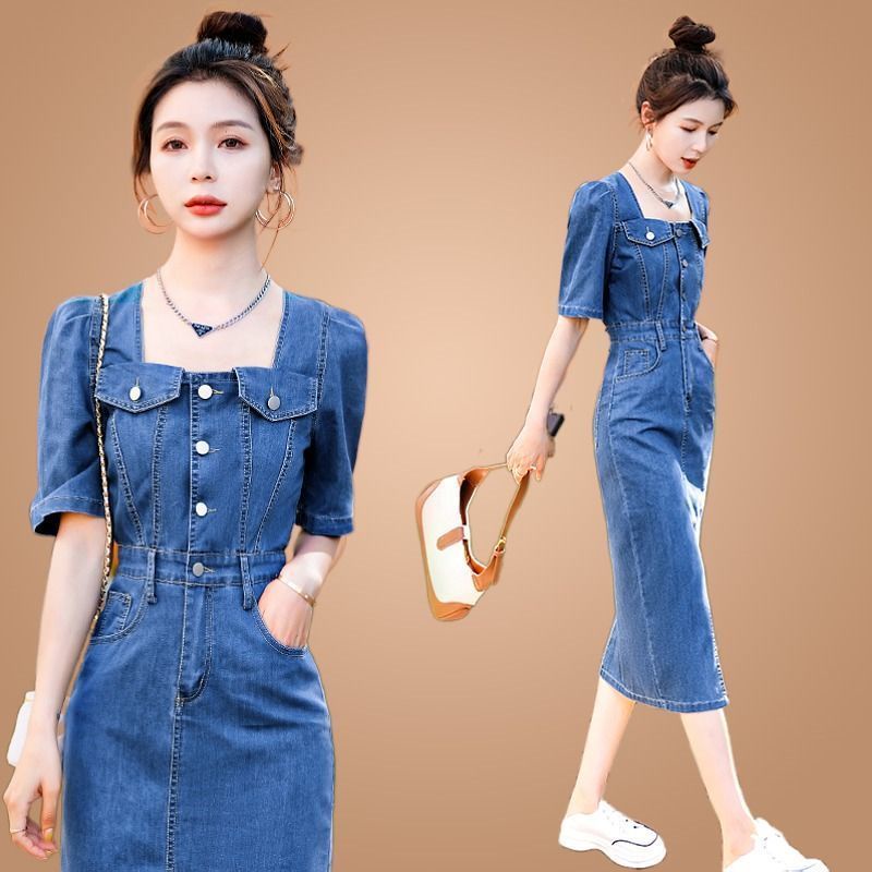 Đầm Denim Cao Cấp Phong Cách Thời Trang Mùa Hè 2023 Mới