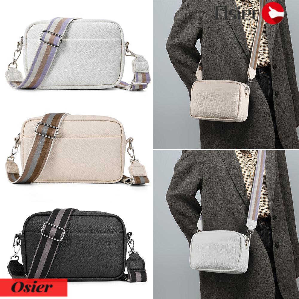 OSIER1 Túi Đeo Chéo Da PU Khóa Kéo Cho Nữ