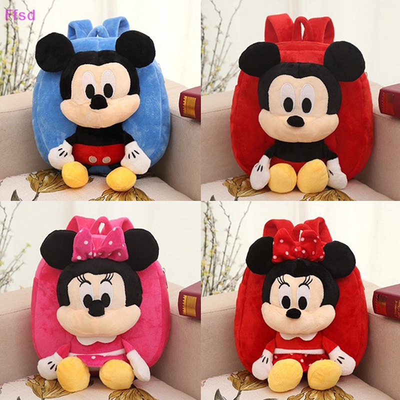{Ffsd} Ba Lô Lông Xù Hình Nhân Vật Hoạt Hình Disney Chuột Mickey Minnie Dễ Thương Dành Cho Trẻ Em *
