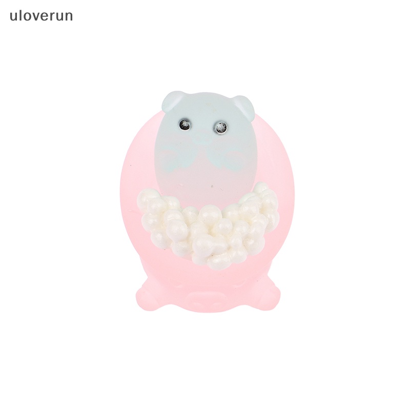 Set 2 Phụ Kiện Trang Trí Điện Thoại Hình Chú Heo Trong Bồn Tắm Bằng Nhựa Phát Quang DIY