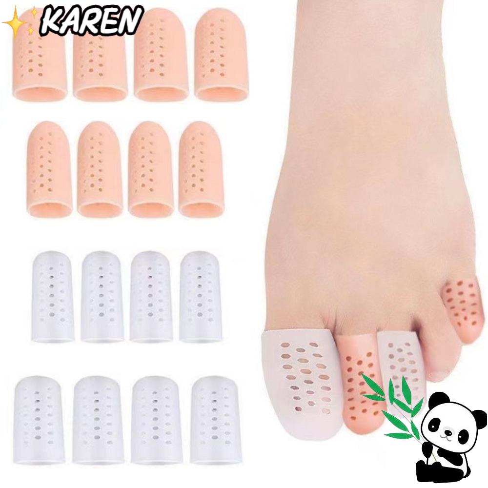 KAREN Bộ 4 Miếng Đệm Bảo Vệ Ngón Chân Giảm Đau Co Giãn Thoáng Khí