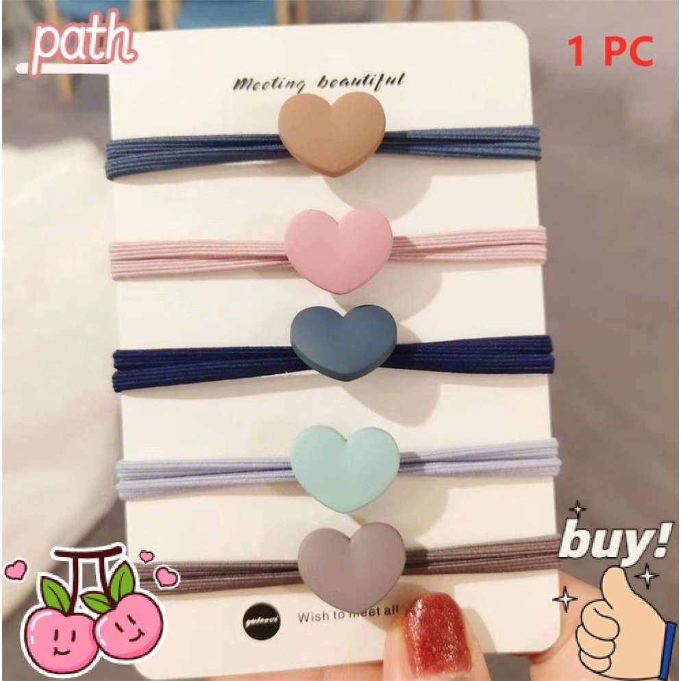 PATH Dây Buộc Tóc Hình Trái Tim Dễ Thương Cho Bé Gái