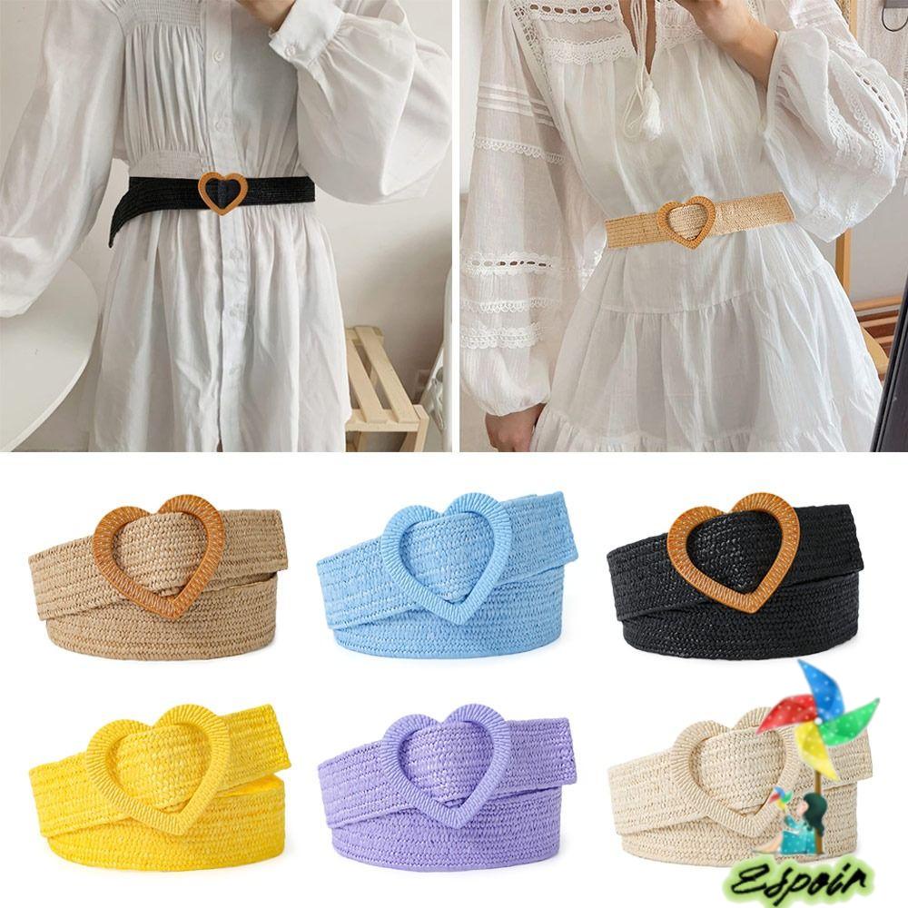 ESPO Thắt Lưng Đan Rơm Thời Trang Mùa Hè Phong Cách Bohemian