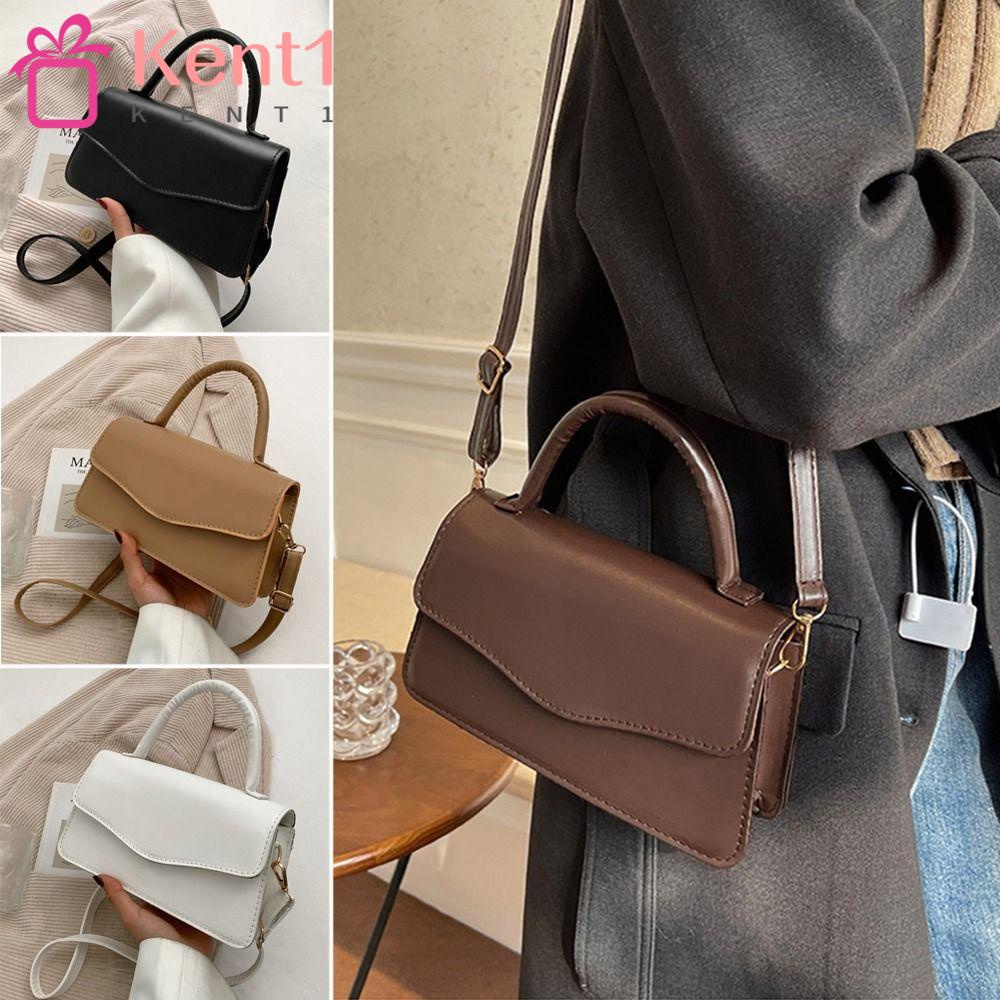 KENT1 Túi Đeo Chéo Bằng Da PU Màu Trơn Thời Trang Dành Cho Nữ