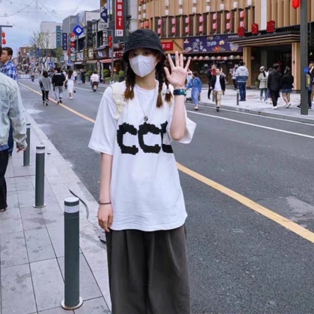 Áo Thun Tay Ngắn Cổ Tròn In Chữ Phong Cách Mới Dành Cho Nam Nữ