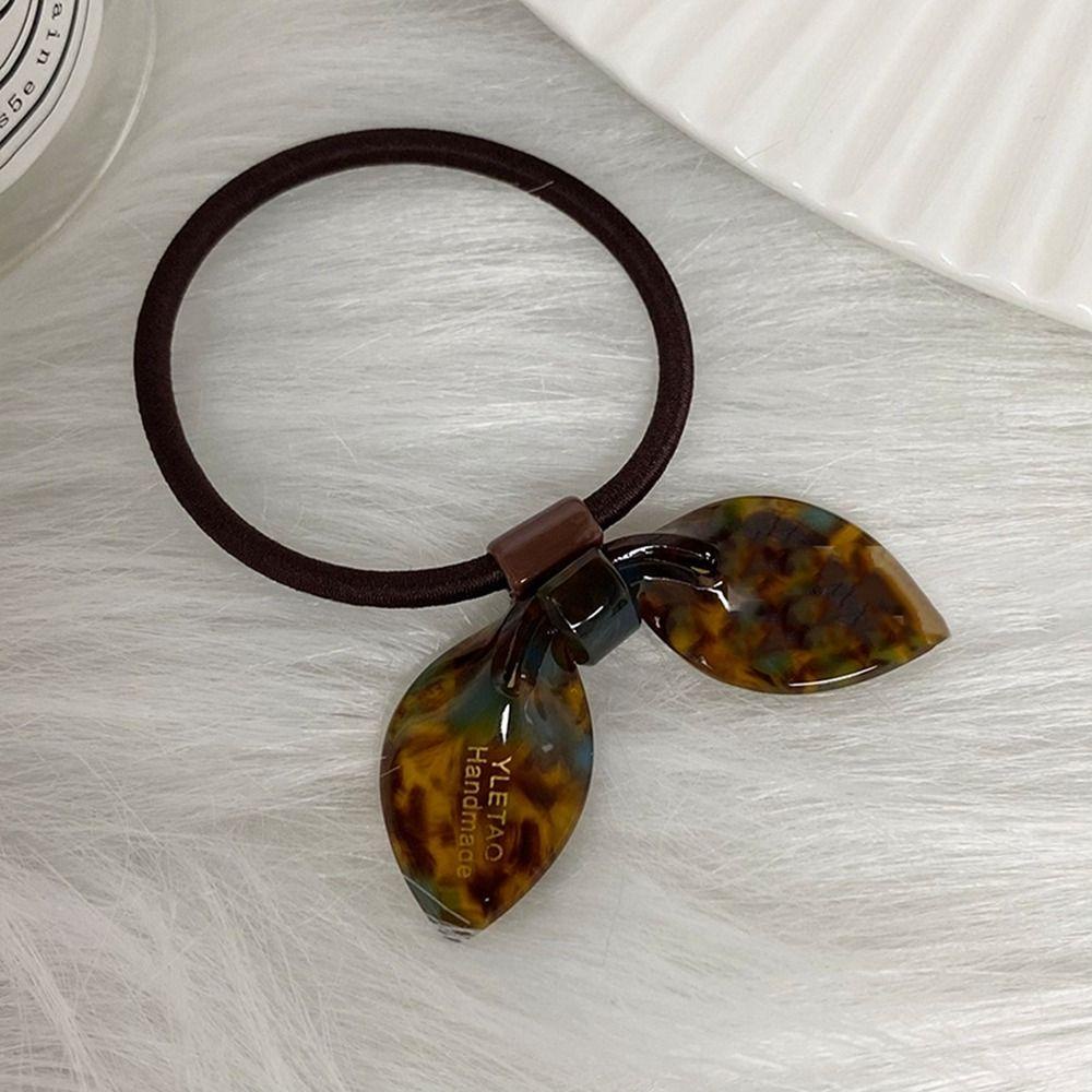 LOMBARD Dây Cột Tóc Acetic Acid Hình Tai Thỏ Đơn Giản Phong Cách Hàn Quốc Cho Nữ