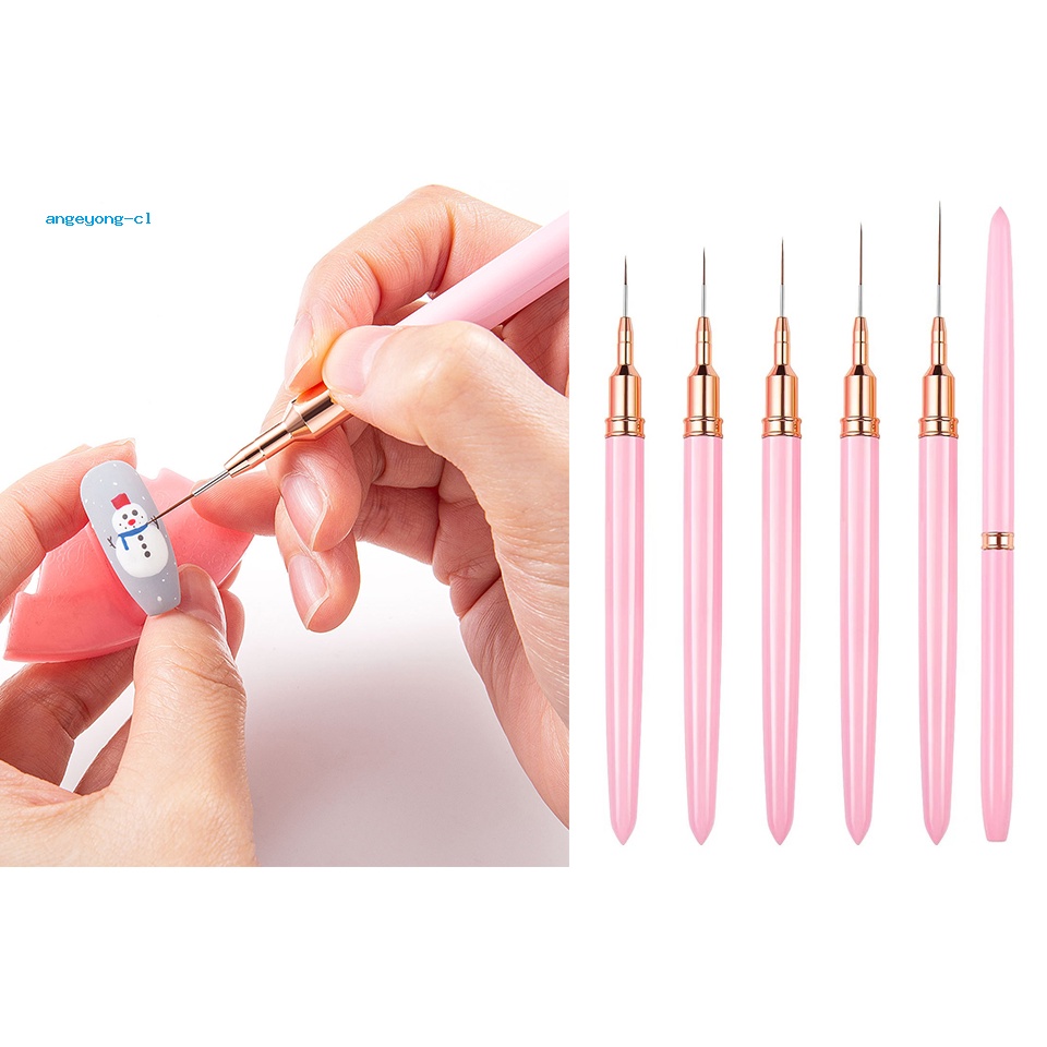 Set 5 Cọ Vẽ Móng Tay Siêu Mịn Lâu Trôi Trọng Lượng Nhẹ Chuyên Nghiệp