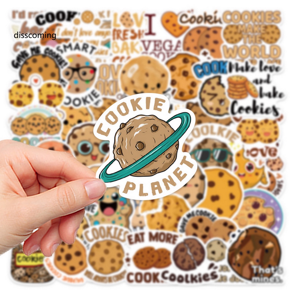 Áo Thun In Hình SL SL SL Thời Trang Năng Động| Bộ 50 Miếng Dán Chống Thấm Nước Hình Bánh Quy Hoạt Hình Trang Trí Sổ Tay / Điện Thoại /