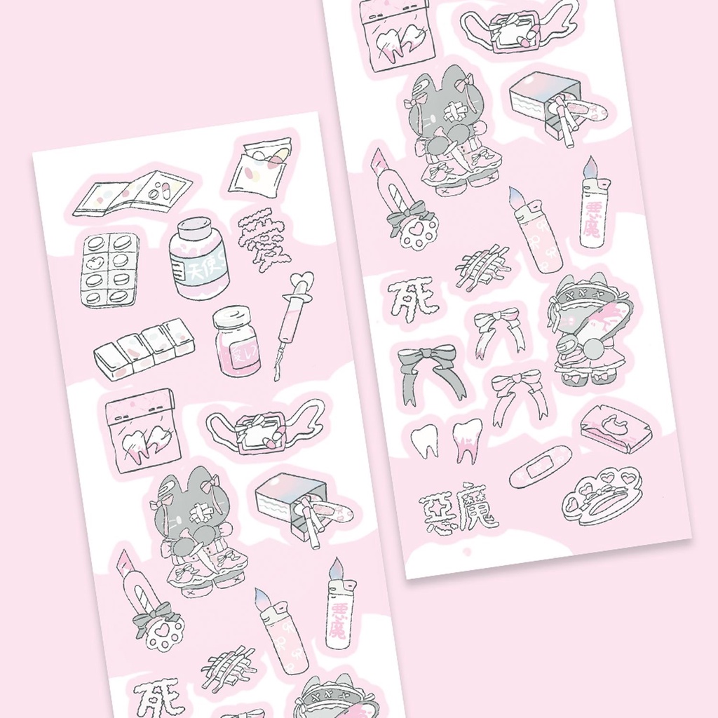 Miếng Dán Trang Trí Lều Họa Tiết Da Báo / Thỏ Phong Cách Hàn Quốc Độc Đáo DIY