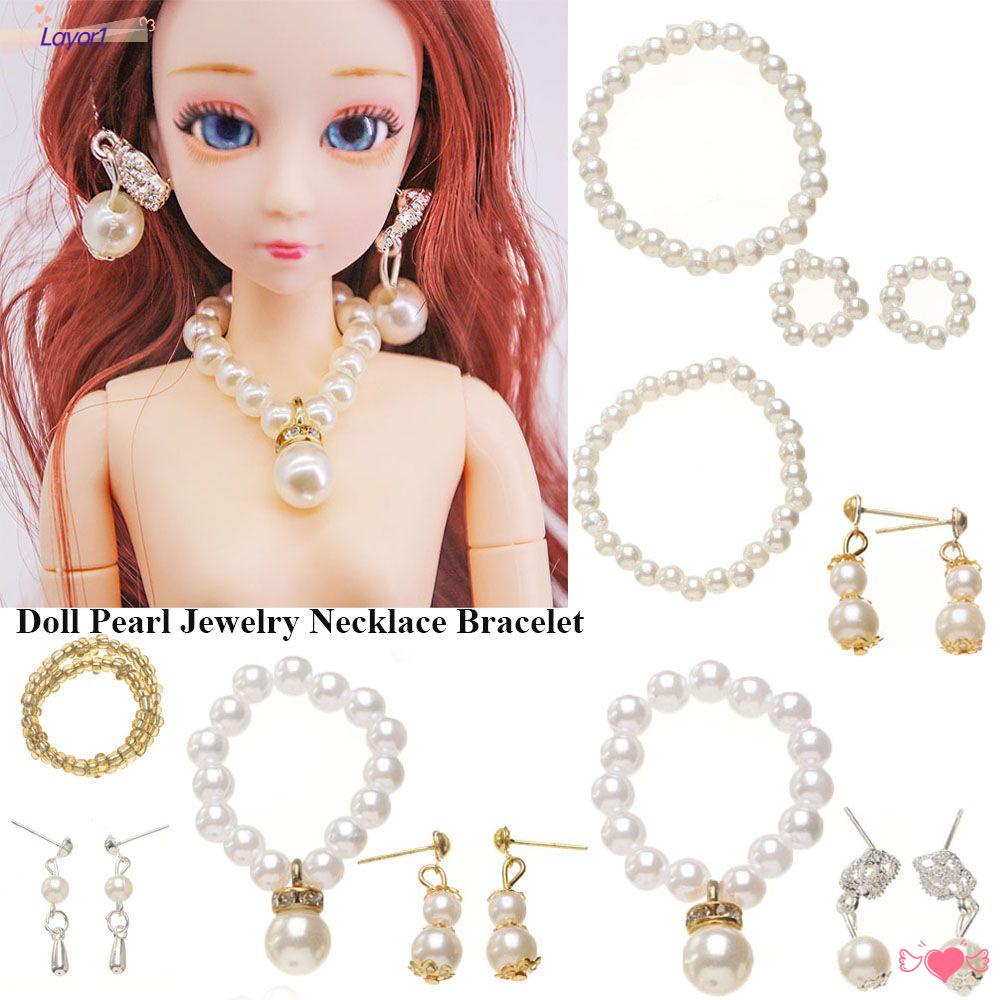 LAYOR1 Bông Tai Thời Trang Bằng Hợp Kim Màu Trắng Cho Búp Bê Tỉ Lệ 1 / 6