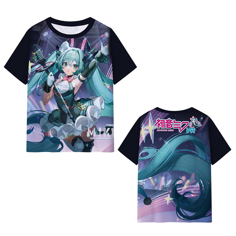 Áo Thun Ngắn Tay In Hoạt Hình Hatsune Miku 3D Thời Trang Mùa Hè
