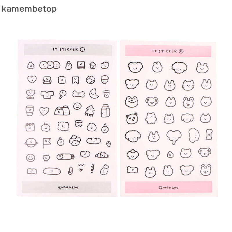 Bộ 10 Miếng Dán Trang Trí Điện Thoại / Sổ Tay Hình Động Vật Mini Dễ Thương