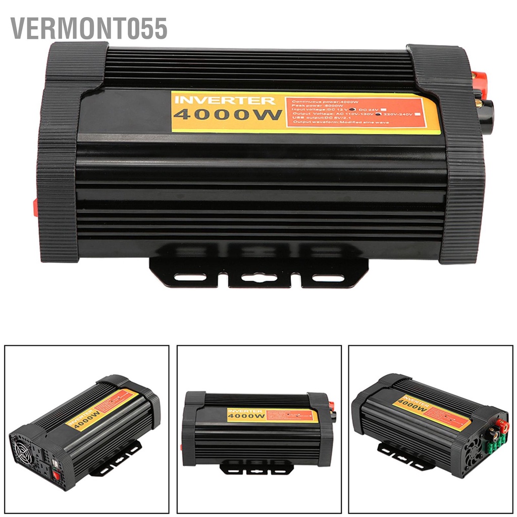 Vermont055 Bộ chuyển đổi điện áp 12V DC sang 110V AC 4000W cho ô tô