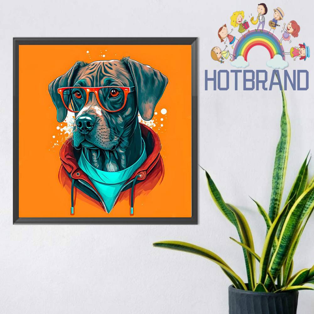 Tranh Đính Đá Kim Cương Toàn Bộ 5D DIY Hình Vẽ Chó Trang Trí Nhà Cửa