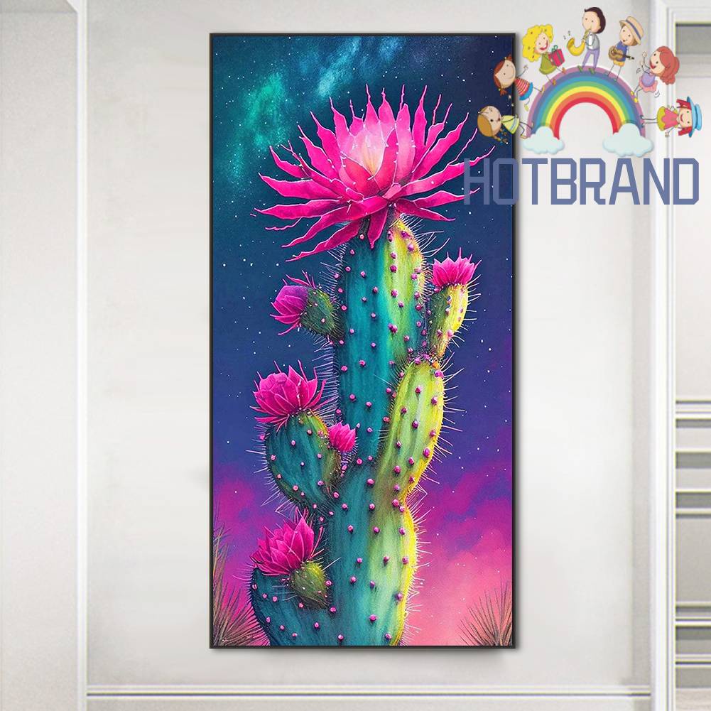 Tranh Đính Đá Kim Cương Toàn Bộ 5D DIY Hình Vẽ Cây Xương Rồng