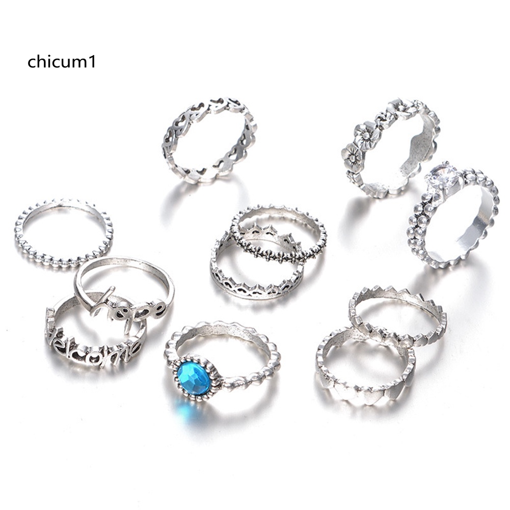 Set 11 Nhẫn Đeo Khớp Ngón Tay Kiểu Dáng Đa Dạng