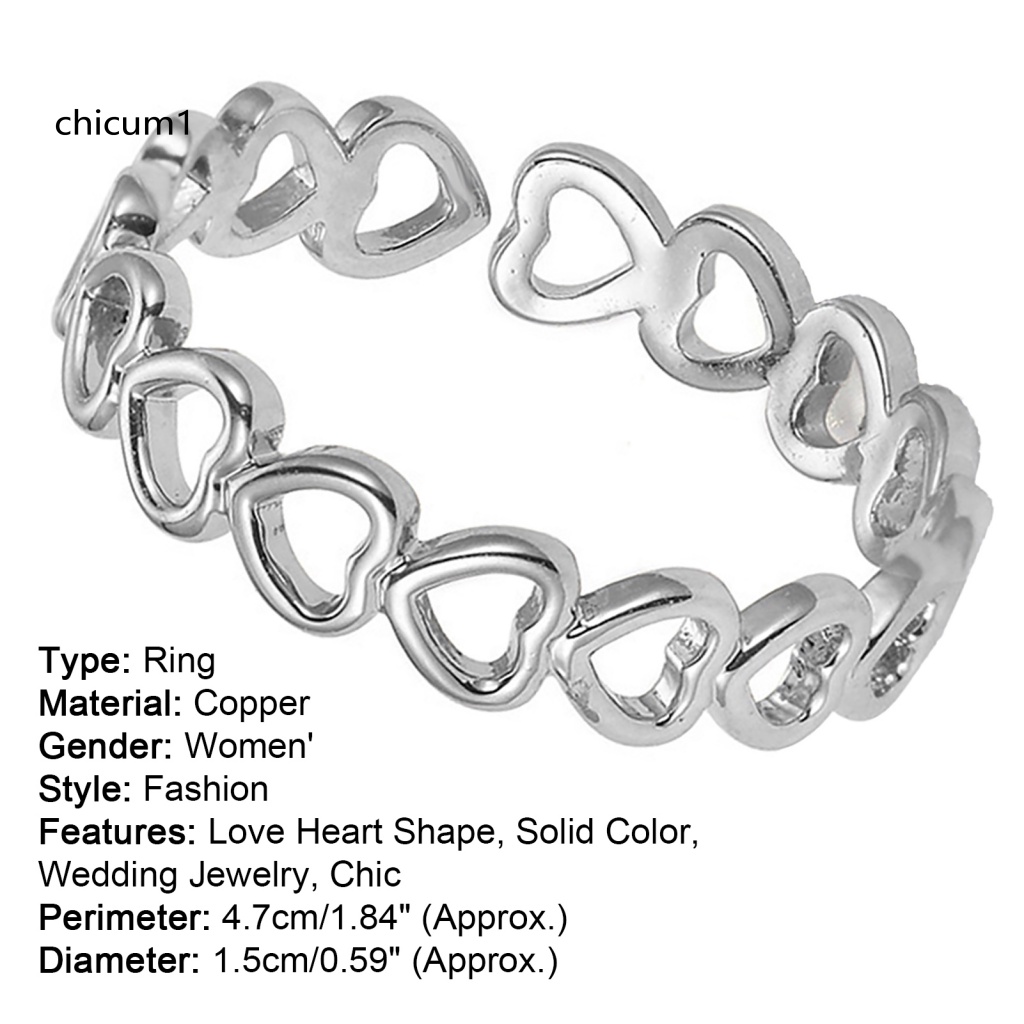 Nhẫn Cưới Trang Trí Hình Trái Tim Bằng Đồng Thanh Lịch