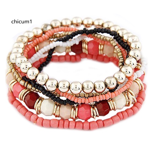 Vòng Tay Chuỗi Hạt Nhiều Lớp Phong Cách Bohomian Cho Nữ