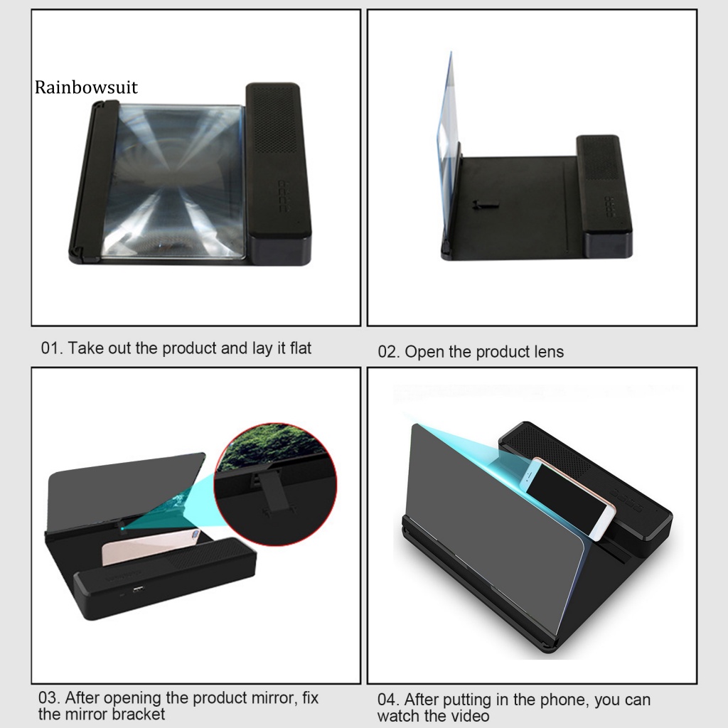 Bộ Khuếch Đại Màn Hình Điện Thoại 3D Bluetooth 12inch Chuyên Dụng Cho Họp / Phát Thanh