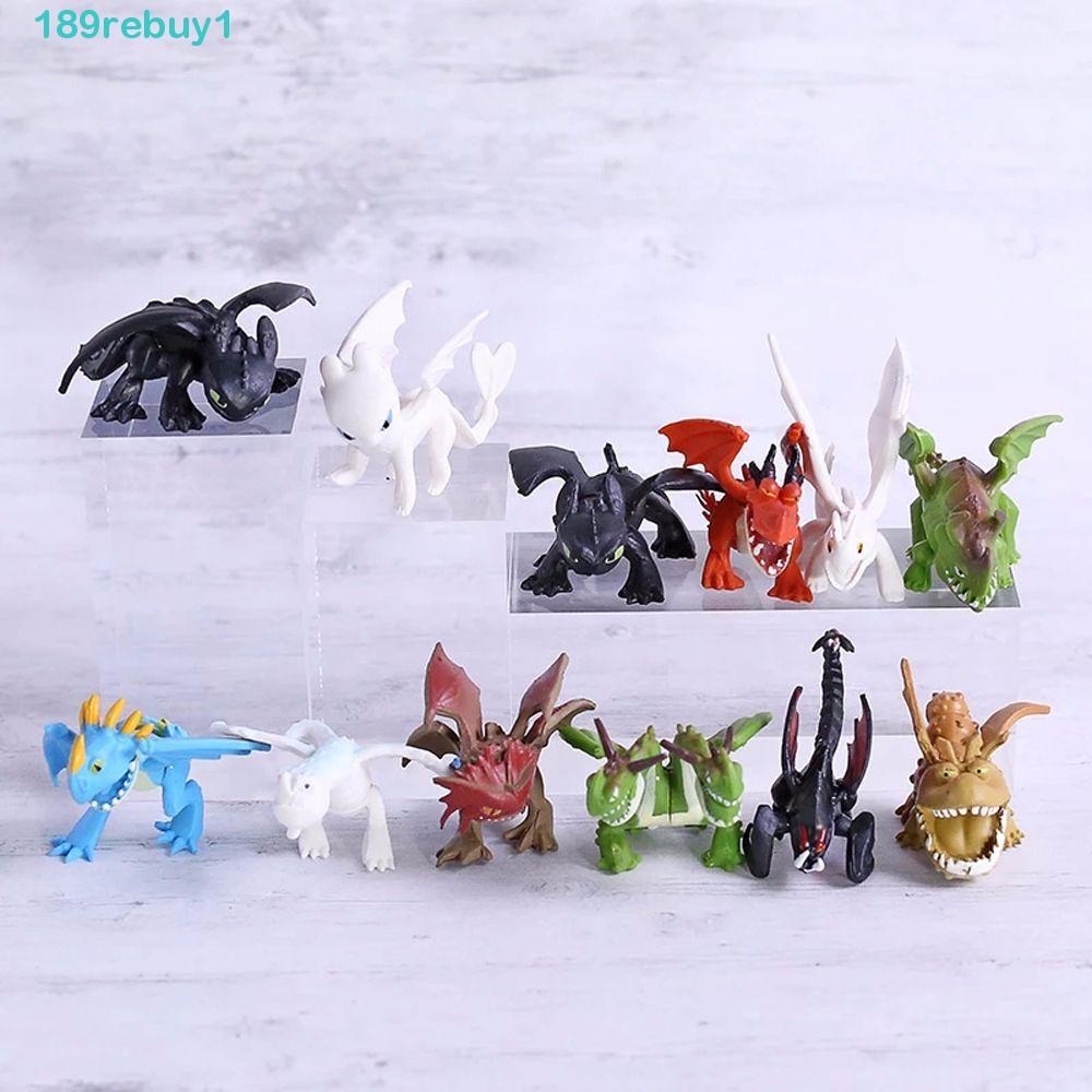 REBUY1 Set 12 Mô Hình Nhân Vật Hoạt Hình Bí Kíp Luyện Rồng Trang Trí Bàn Làm Việc